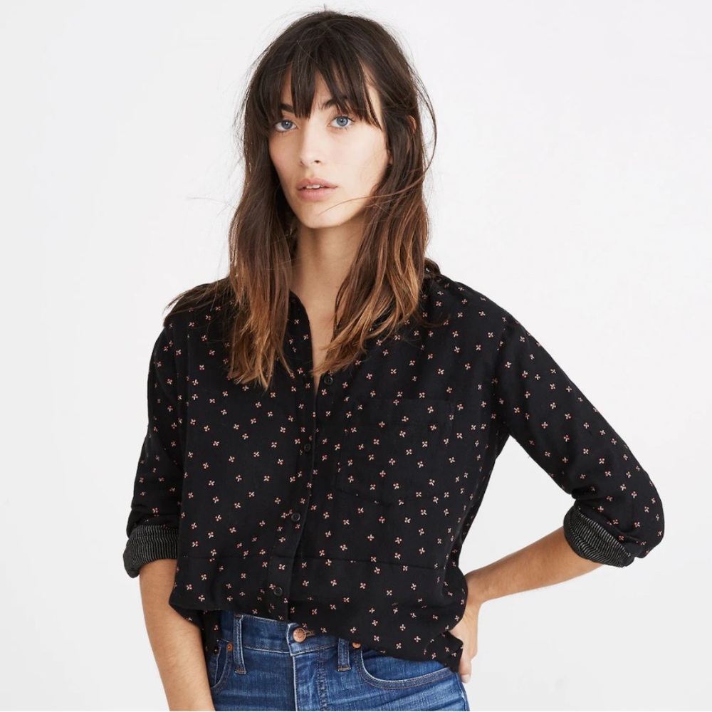 Madewell Oversized Ex-Boyfriend Shirt in Mini Floral Size Medium